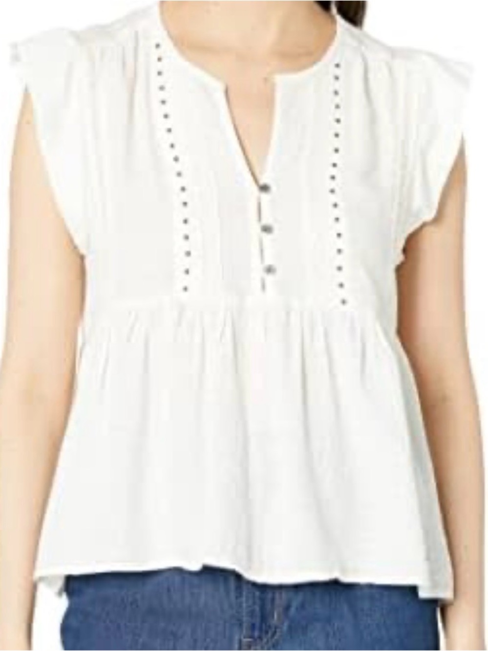 Lucky Brand Cream Boho top - Picture 2 of 8